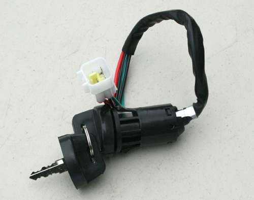 Apollo Dirt Bike & ATV Ignition Key Switch (4 wires) with Water Resistant Harness Plug